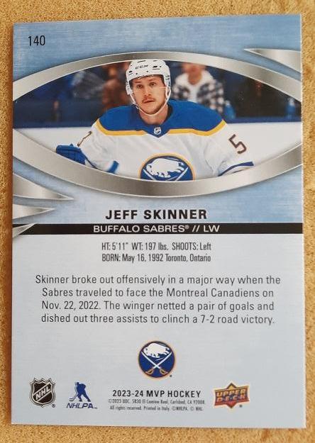 НХЛ Джефф Скиннер Баффало Сейбрз № 140 1