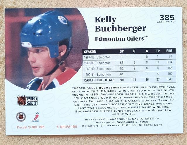 НХЛ Келли Букбергер Эдмонтон Ойлерз № 385 1
