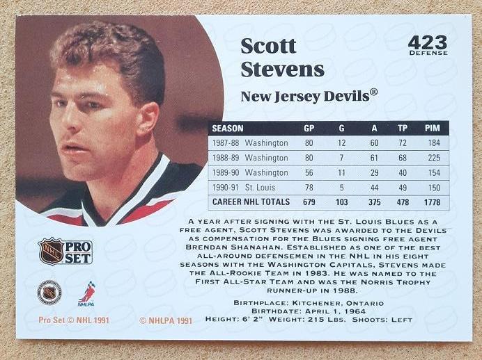 НХЛ Скотт Стивенс Нью-Джерси Дэвилз № 423 1