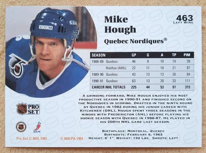 НХЛ Майк Хаф Квебек Нордикс № 463 1