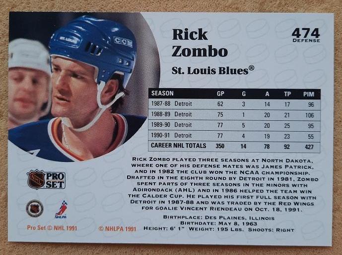 НХЛ Ричард Зомбо Сент-Луис Блюз № 474 1