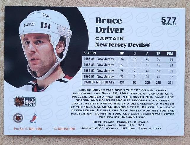 НХЛ Брюс Драйвер Нью-Джерси Дэвилз № 577 1