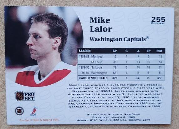 НХЛ Майк Лалор Вашингтон Кэпиталз № 255 1