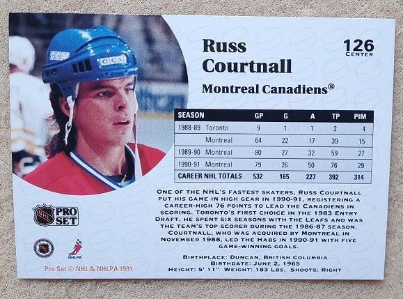 НХЛ Рассел Куртнолл Монреаль Канадиенс № 126 1