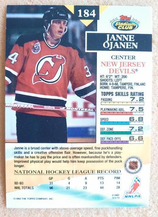 НХЛ Янне Оянен Нью Джерси Дэвилз № 184 1