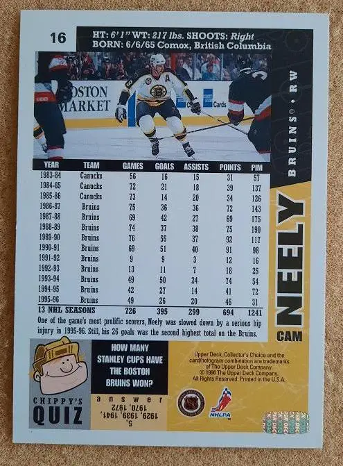 НХЛ Кэм Нили Бостон Брюинз № 16 1