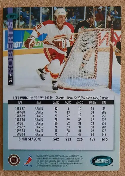 НХЛ Гари Робертс Калгари Флэймз № SE 27 1