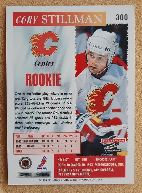 НХЛ Кори Стиллман Калгари Флэймз № 300 1