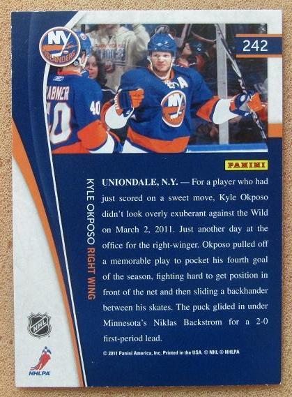 НХЛ Кайл Окпосо Нью-Йорк Айлендерс № 242 1