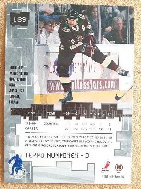 НХЛ Теппо Нумминен Финикс Койотис № 189 1