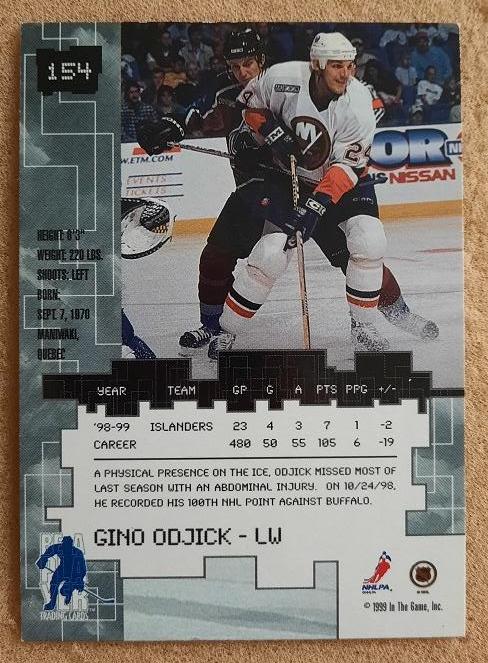 НХЛ Джино Оджик Нью-Йорк Айлендерс № 154 1