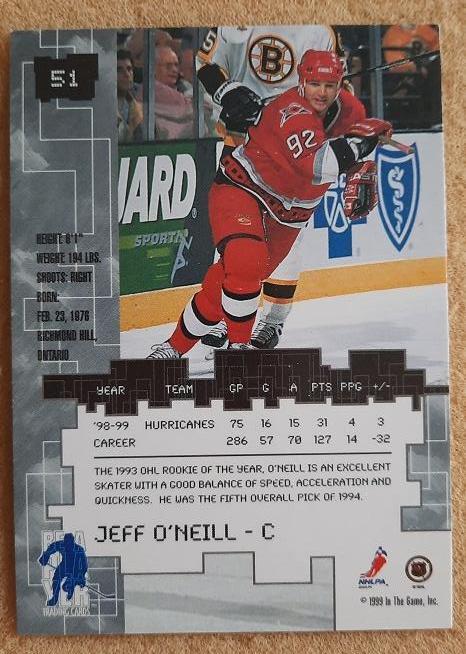 НХЛ Джефф О Нейлл Каролина Харрикейнз № 51 1