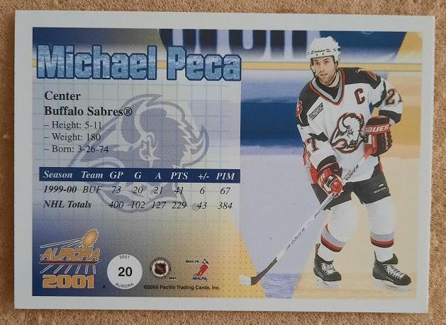 НХЛ Майкл Пека Баффало Сейбрз № 20 1