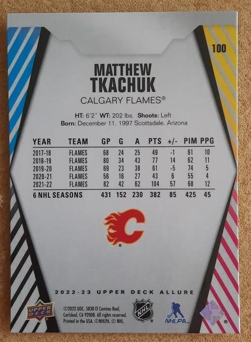 НХЛ Мэттью Ткачук Калгари Флэймз № 100 1
