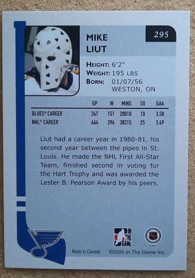 НХЛ Майк Лиут Сент-Луис Блюз № 295 1