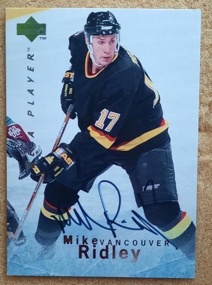 НХЛ Майкл Ридли Ванкувер Кэнакс № S 63 автограф