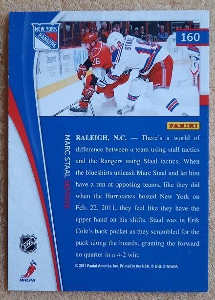 НХЛ Марк Стаал Нью-Йорк Рейнджерс № 160 1