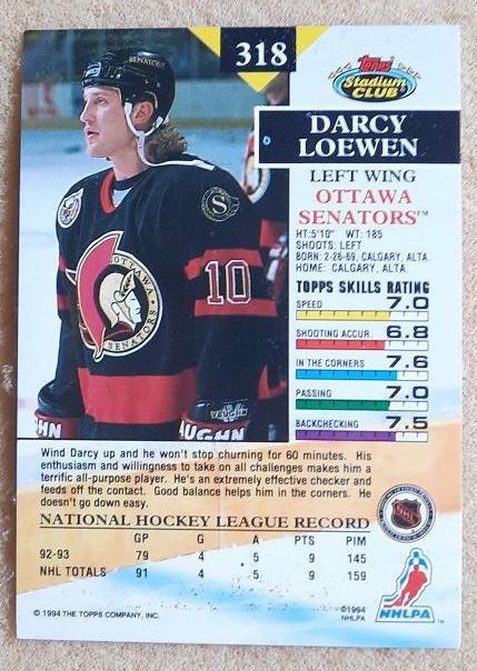 НХЛ Дарси Лоуэн Оттава Сенаторз № 318 1