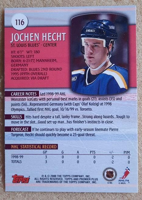 НХЛ Йохен Хехт Сент-Луис Блюз № 116 1