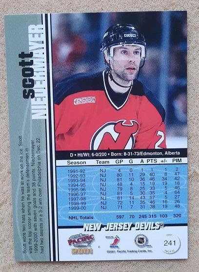 НХЛ Скотт Нидермайер Нью-Джерси Дэвилз № 241 1