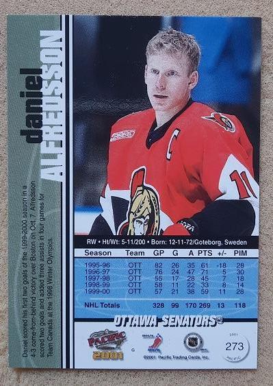 НХЛ Даниэль Альфредссон Оттава Сенаторз № 273 1
