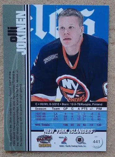 НХЛ Олли Йокинен Нью-Йорк Айлендерс № 441 1