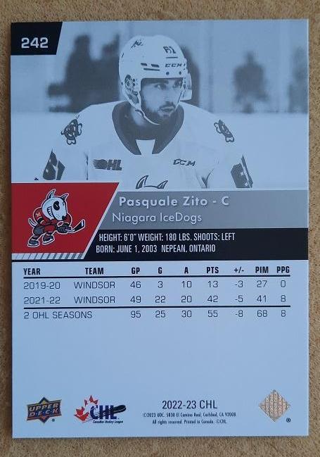 НХЛ Паскуале Зито Ниагара Айсдогз № 242 1