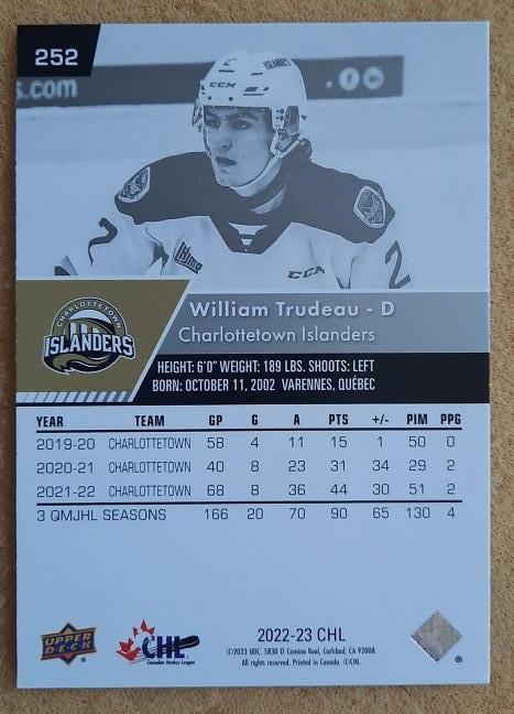 НХЛ Уильям Трюдо Шарлоттаун Айлендерс № 252 1