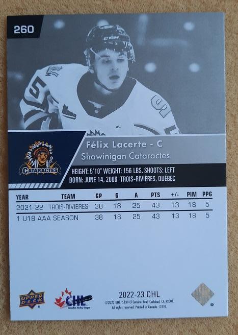 НХЛ Феликс Лакерте Шавиниган Катарактес № 260 1