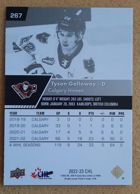 НХЛ Тайсон Гэллоуэй Калгари Уитмен № 267 1