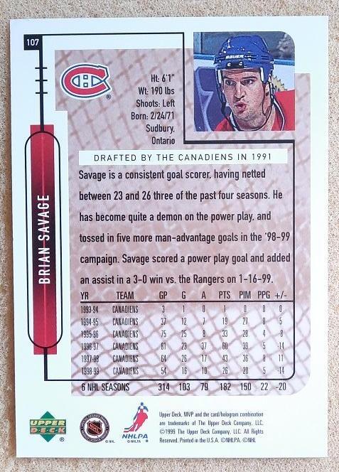 НХЛ Брайан Саваж Монреаль Канадиенс № 107 1