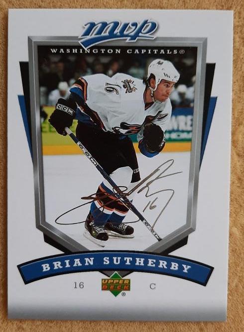 НХЛ Брайан Сатерби Вашингтон Кэпиталз № 290 автограф