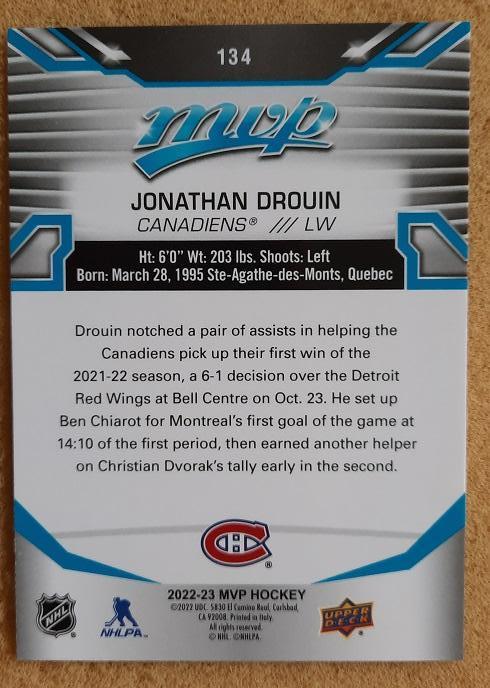 НХЛ Джонатан Друэн Монреаль Канадиенс № 134 1