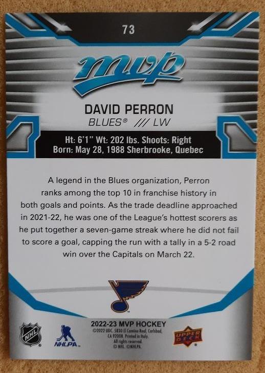 НХЛ Дэвид Перрон Сент Луис Блюз № 73 1