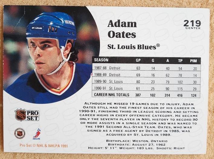 НХЛ Адам Оутс Сент-Луис Блюз № 219 1