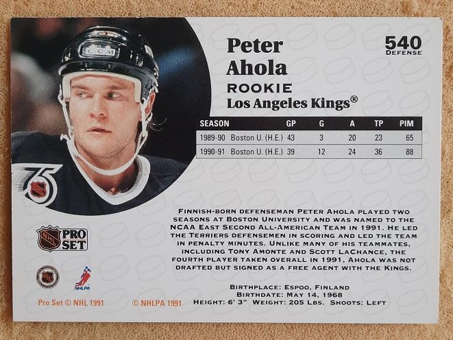 НХЛ Питер Ахола Лос-Анжелес Кингз № 540 1