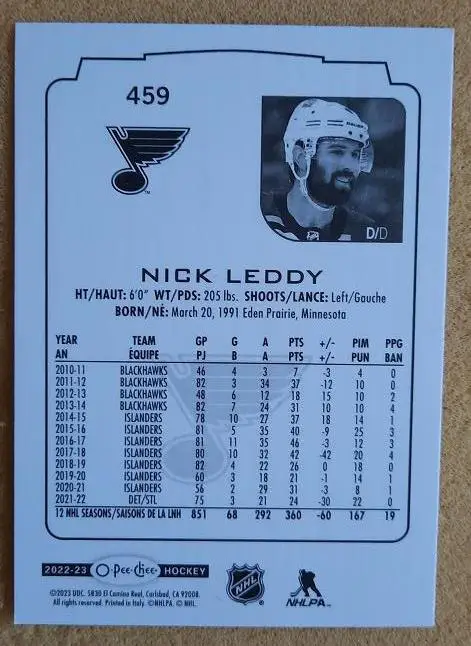 НХЛ Ник Ледди Сент-Луис Блюз № 459 1