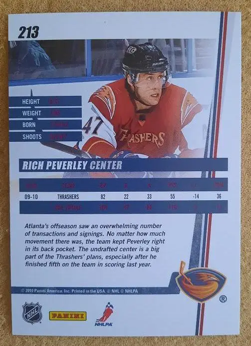НХЛ Рич Певерли Атланта Трэйшерз № 213 1