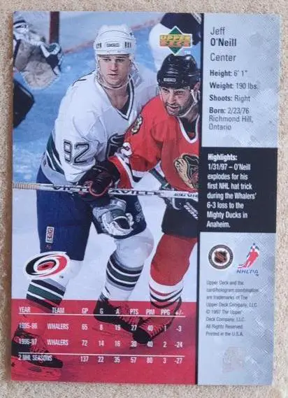 НХЛ Джефф О Нейлл Каролина Харрикейнз № 34 1