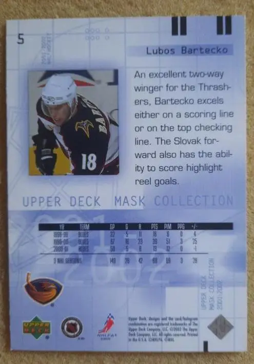 НХЛ Любош Бартечко Атланта Трэйшерз Динамо Москва № 5 1