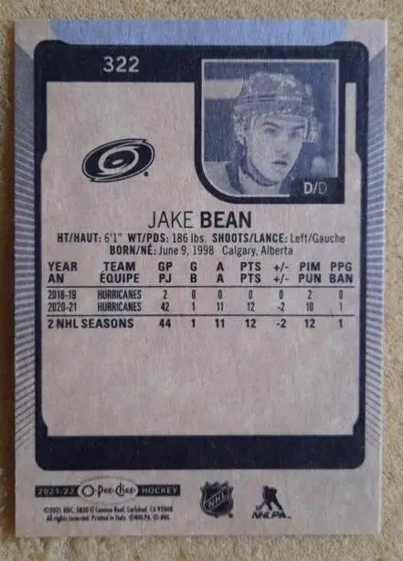 НХЛ Джейк Бин Каролина Харрикейнз № 322 1