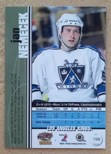 НХЛ Джан Немечек Лос-Анжелес Кингз № 199 1