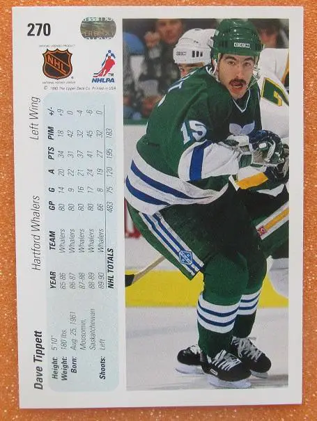 НХЛ Дейв Типпетт Хартфорд Уэйлерс № 270 1