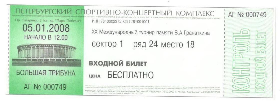 2008 мемориал В.Гранаткина 05.01.2008 Латвия - Турция