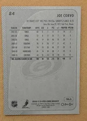 НХЛ Джо Корво Каролина Харрикейнз № 84 1