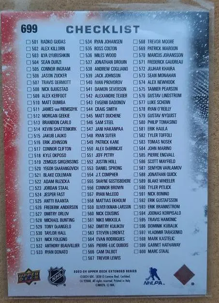 НХЛ Пьер-Люк Дюбуа Лос-Анжелес Кингз Владимир Тарасенко Оттава № 699 чек-лист 1
