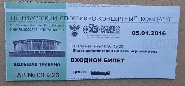 2016 мемориал В.Гранаткина 05.01.2016 Россия Эстония Литва Словакия