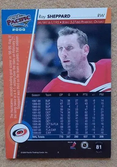 НХЛ Рэй Шеппард Каролина Харрикейнз № 81 1