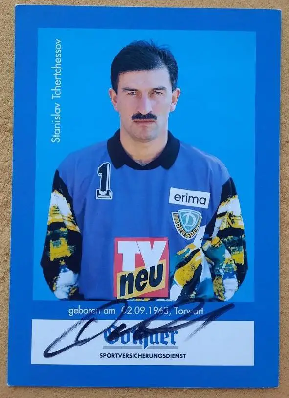 1993 автограф Станислав Черчесов Динамо Дрезден Германия Орджоникидзе Москва