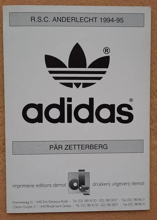 Пер Зеттерберг Андерлехт Бельгия Швеция 1994-1995 1